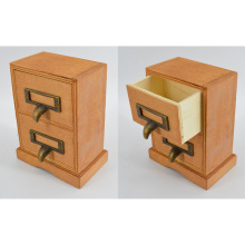 Caixa de jóia de madeira nova com 2 gavetas